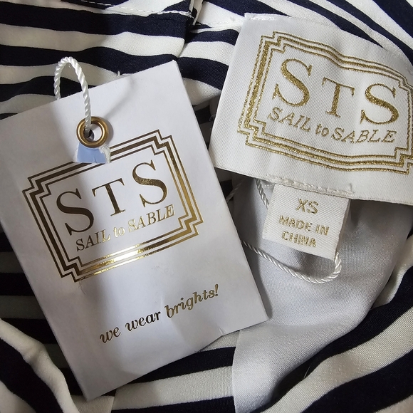 Sail to Sable Striped Sleeveless Top with Colorful Hem, New, Size XS - Picture 9 of 14